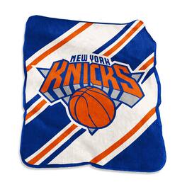 Logo Brands - New York Knicks 50" x 60" Raschel Stripe Throw Blanket - Multicolor