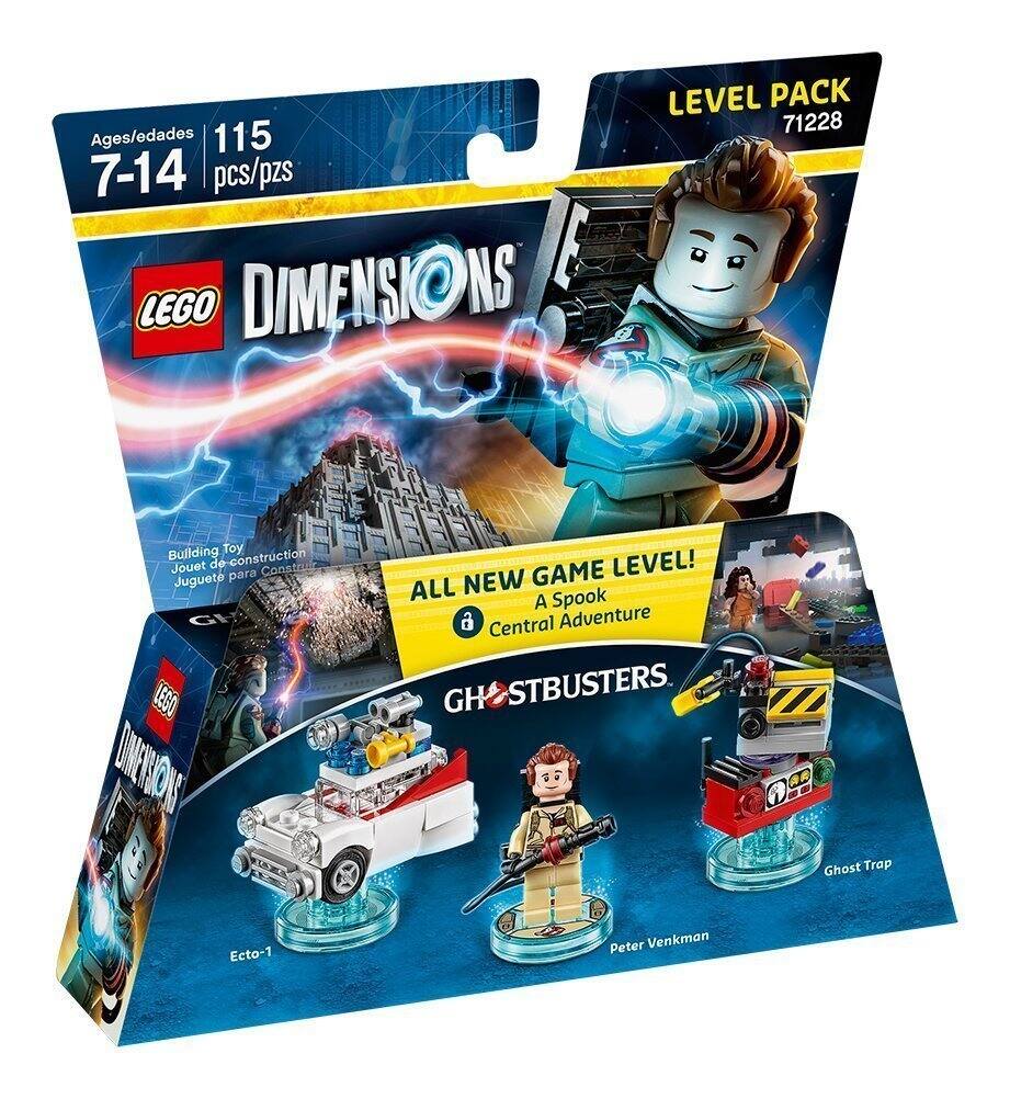 Ages/edades 7-14  
115 pcs/pzs  

LEGO DIMENSIONS  
LEVEL PACK 71228  

Building Toy / Jouet de construction / Juguete para Construir  

ALL NEW GAME LEVEL!  
A Spook Central Adventure  

GHOSTBUSTERS  
Ecto-1  
Peter Venkman  
Ghost Trap