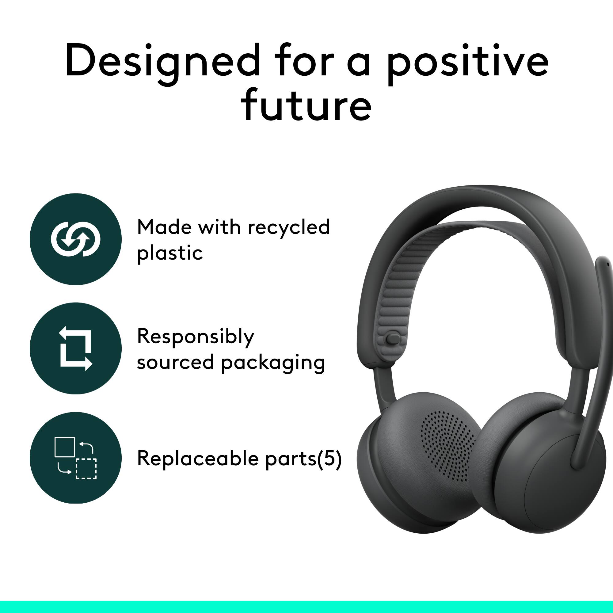 Designed for a positive future

- Made with recycled plastic
- Responsibly sourced packaging
- Replaceable parts (5)