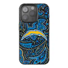 Keyscaper - NFL - Los Angeles Chargers Paisley Bling iPhone Case - 14 - Black