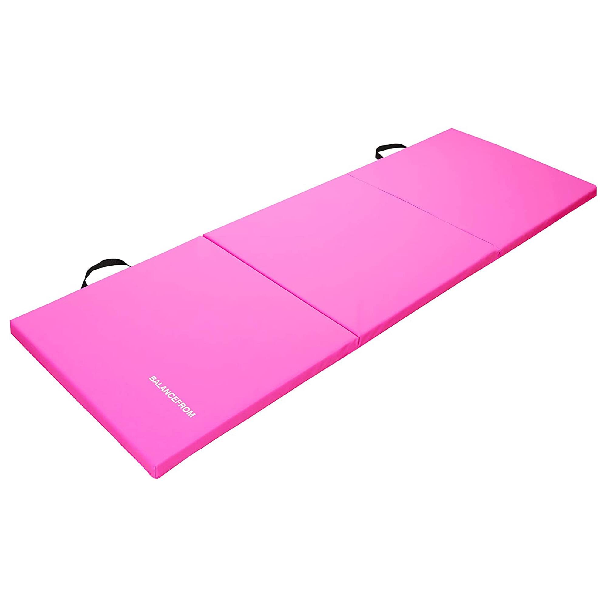 Alt View 4. BalanceFrom Fitness - BalanceFrom Fitness GoGym 6'x2'x1.5" Folding 3 Panel Exercise Gym Mat, Pink - Pink.
