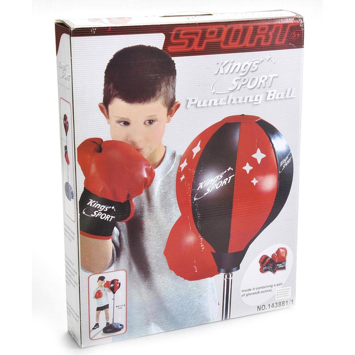 Kings SPORT  
Punching Ball  

Inside it containing a pair of gloves (6 ounce)  

NO.143881/1
