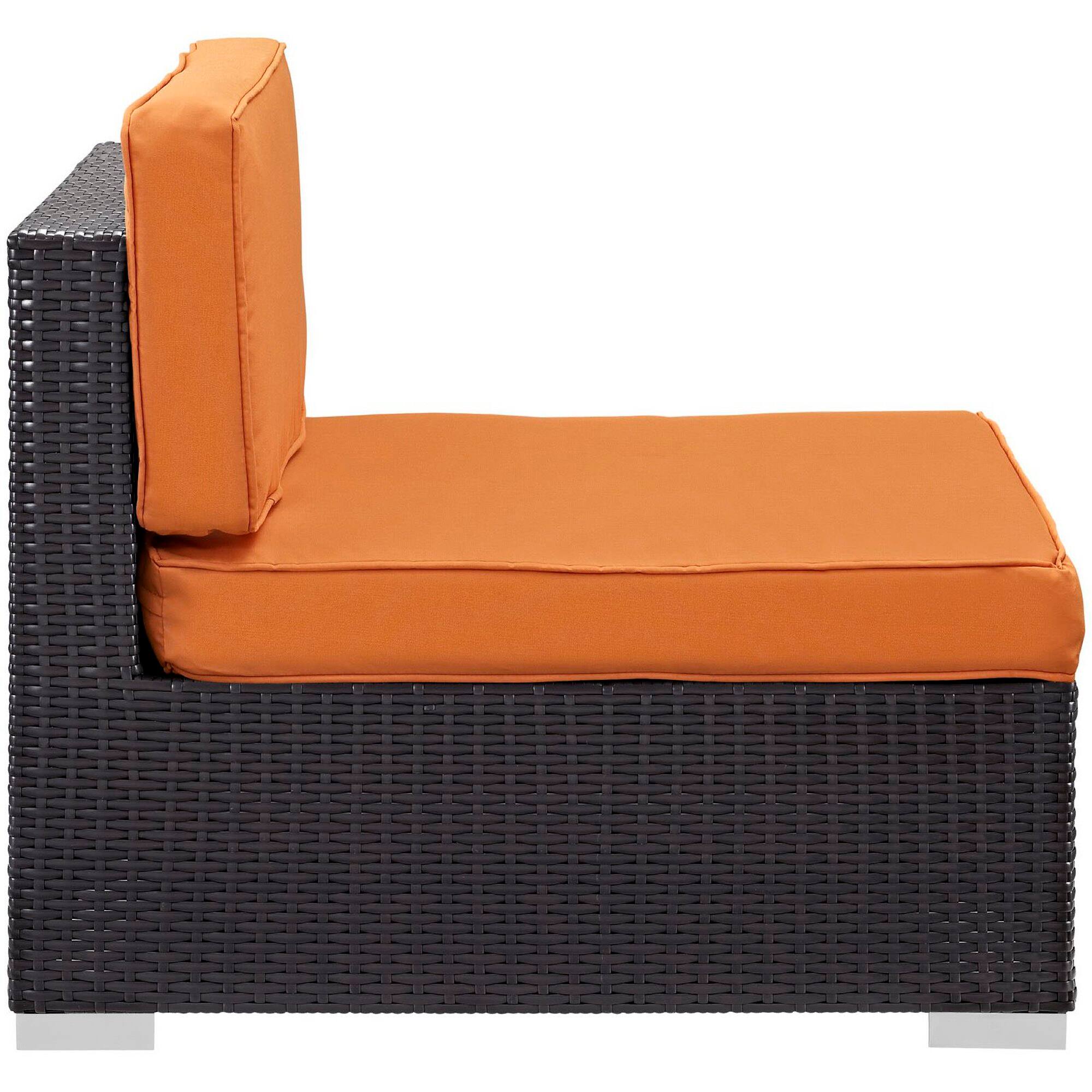 Angle. Modway - Gather Corner and Middle Outdoor Patio Sectional Set by Modway - Espresso Orange.