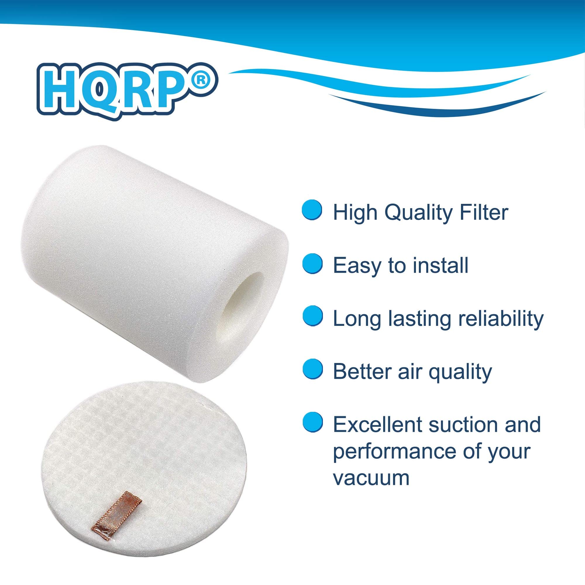 HQRP®

- High Quality Filter
- Easy to install
- Long lasting reliability
- Better air quality
- Excellent suction and performance of your vacuum