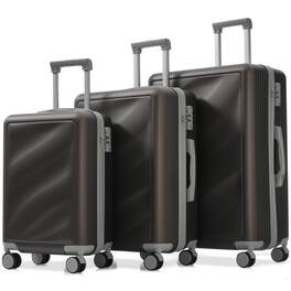 BreeBe - Luggage Set 3-Piece Lightweight ABS Suitcases 20''/24''/28'' with Spinner Wheels and TSA Lock for Carry-On & Travel - Bronze Golden