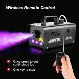 AGPtek - Automatic Spray Smoke Machine with Colorful LED Light Effect - Black