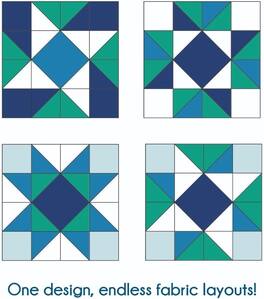 AccuQuilt - June Tailor Day Star Quilt Block Quilt-As-You-Go Kit (12-Block Pack)