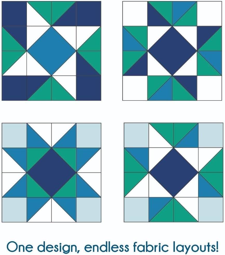 Front. AccuQuilt - June Tailor Day Star Quilt Block Quilt-As-You-Go Kit (12-Block Pack).