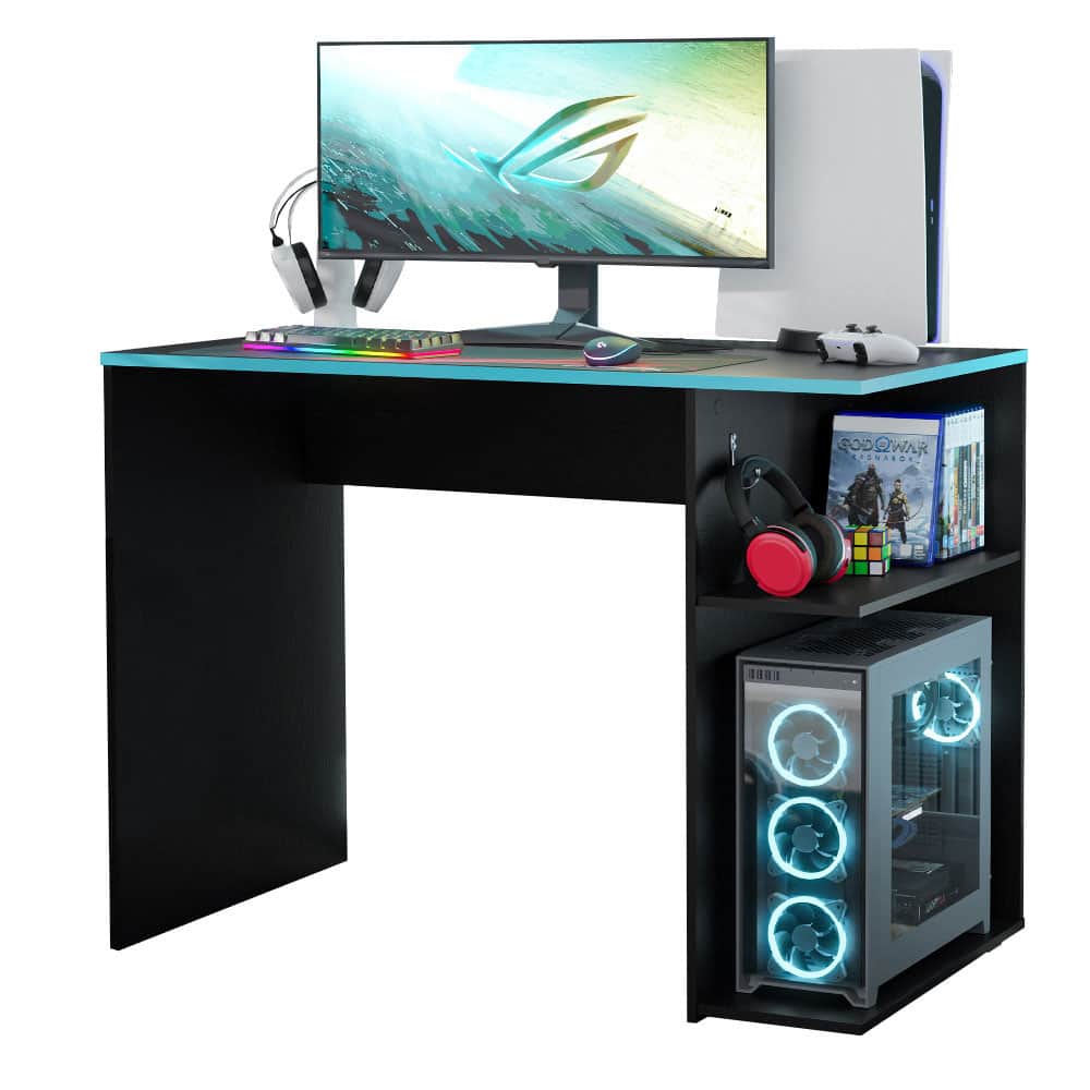 Madesa Gaming Computer Desk 39 Inch with 2 Shelves and Headphone Hanger