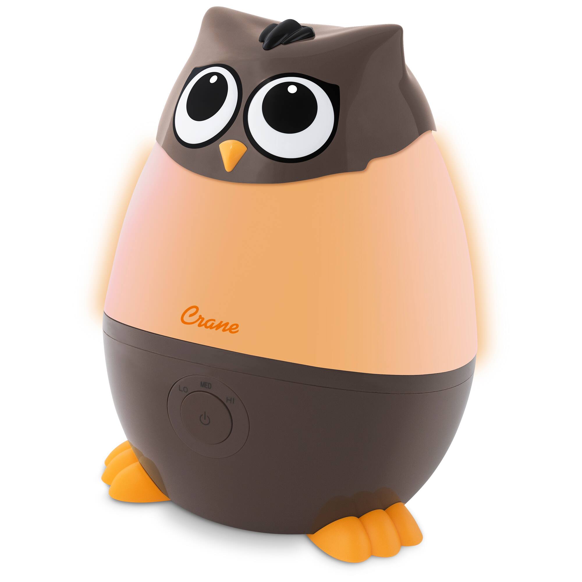 Back Zoom. CRANE - Mini Owl 0.5 Gallon Cool Mist Humidifier - Brown.