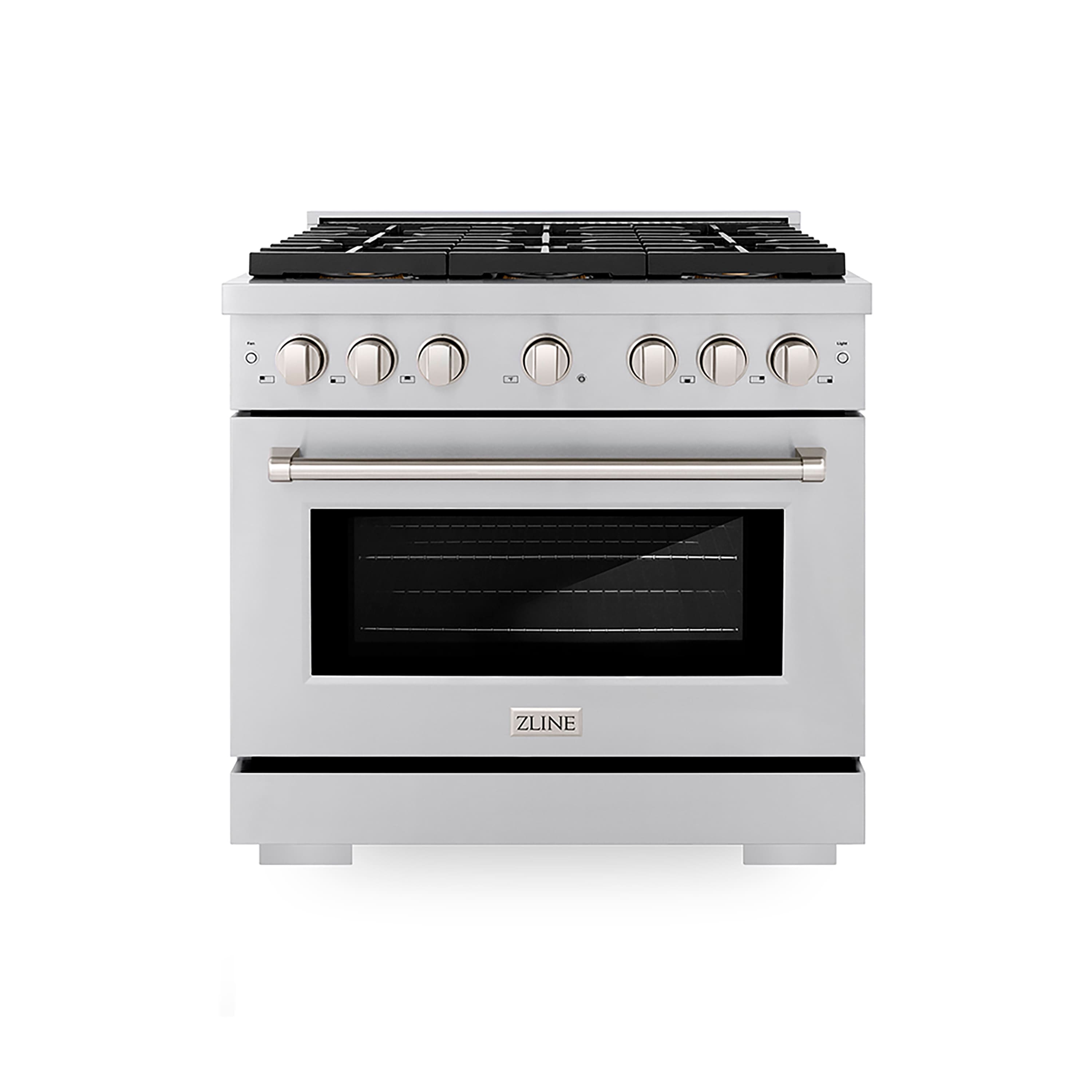 ZLINE - 36 in. Paramount Gas Range with 6 Burner DuoPro Cooktop and Gas Oven (PSGR36) - Stainless Steel - Front_Zoom