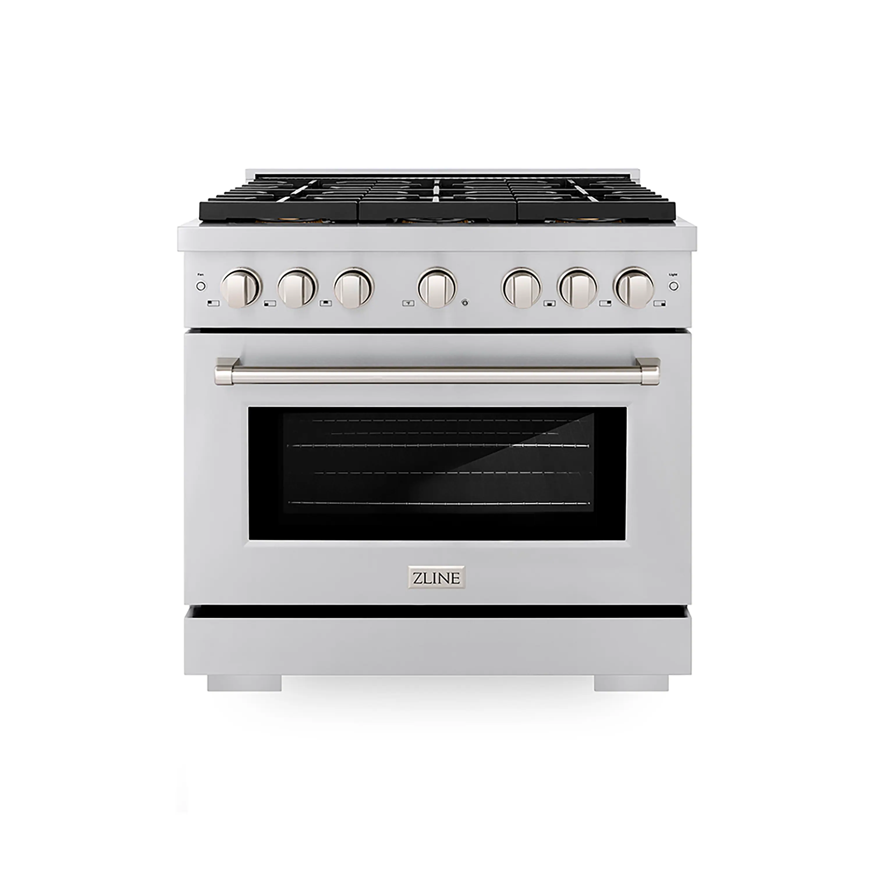 Front. ZLINE - ZLINE 36 in. Paramount Gas Range with 6 Burner DuoPro Cooktop and Gas Oven in Stainless Steel (PSGR36) - Stainless Steel.