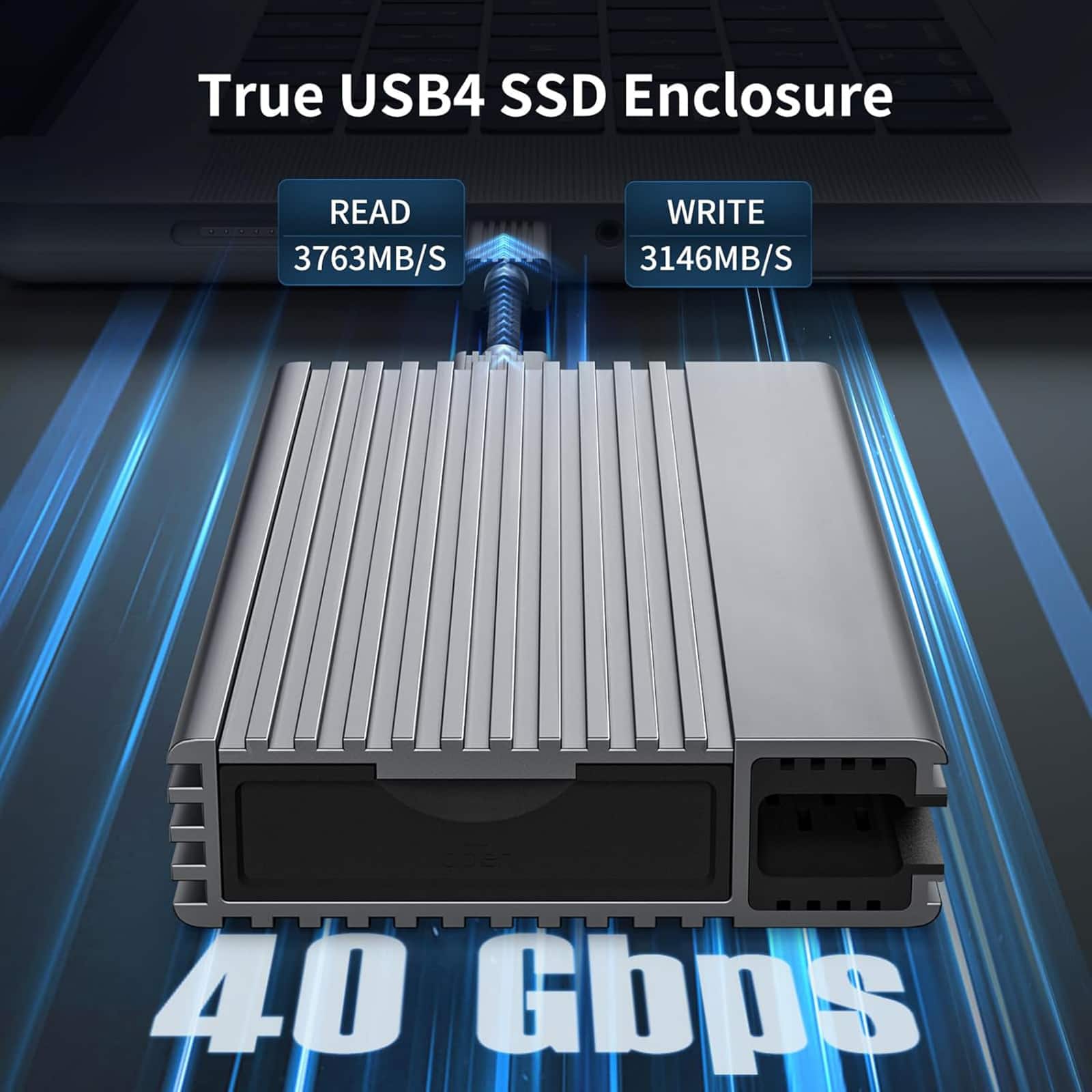 Zike USB4 40Gbps M.2 NVMe SSD Enclosure, ASM2464PD Chip, Aluminum Case,  Compatible with Thunderbolt 3/4 USB4/3.2/3.1/3.0/2.0 Gray Z666 - Best Buy