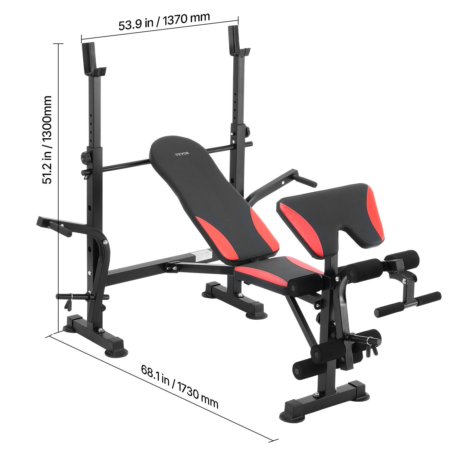 - 53.9 in / 1370 mm
- 51.2 in / 1300 mm
- 68.1 in / 1730 mm