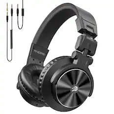 Front. Ortizan - Over-Ear Bluetooth Headphones, 65H Playtime, HiFi Stereo, Foldable Lightweight, Deep Bass for Home Office PC Cellphone, - black.