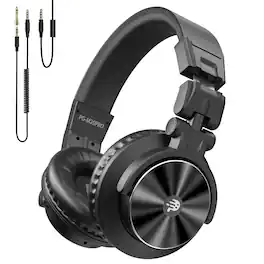 Ortizan - Over-Ear Bluetooth Headphones, 65H Playtime, HiFi Stereo, Foldable Lightweight, Deep Bass for Home Office PC Cellphone - Black