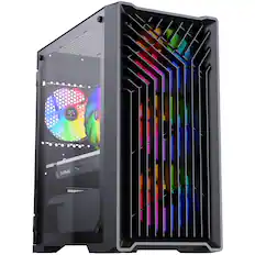 Front. Blackout Computers - Eclipse V3 - Gaming Desktop - Intel 12th Gen CPU - AMD RX 580 8G - 16GB DDR5 RAM - 1TB M.2 SSD - Windows 11 Pro - RGB VR - Matte Black.