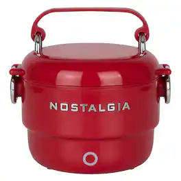 Nostalgia - 20 oz. Classic Retro Heated Lunchbox - Red