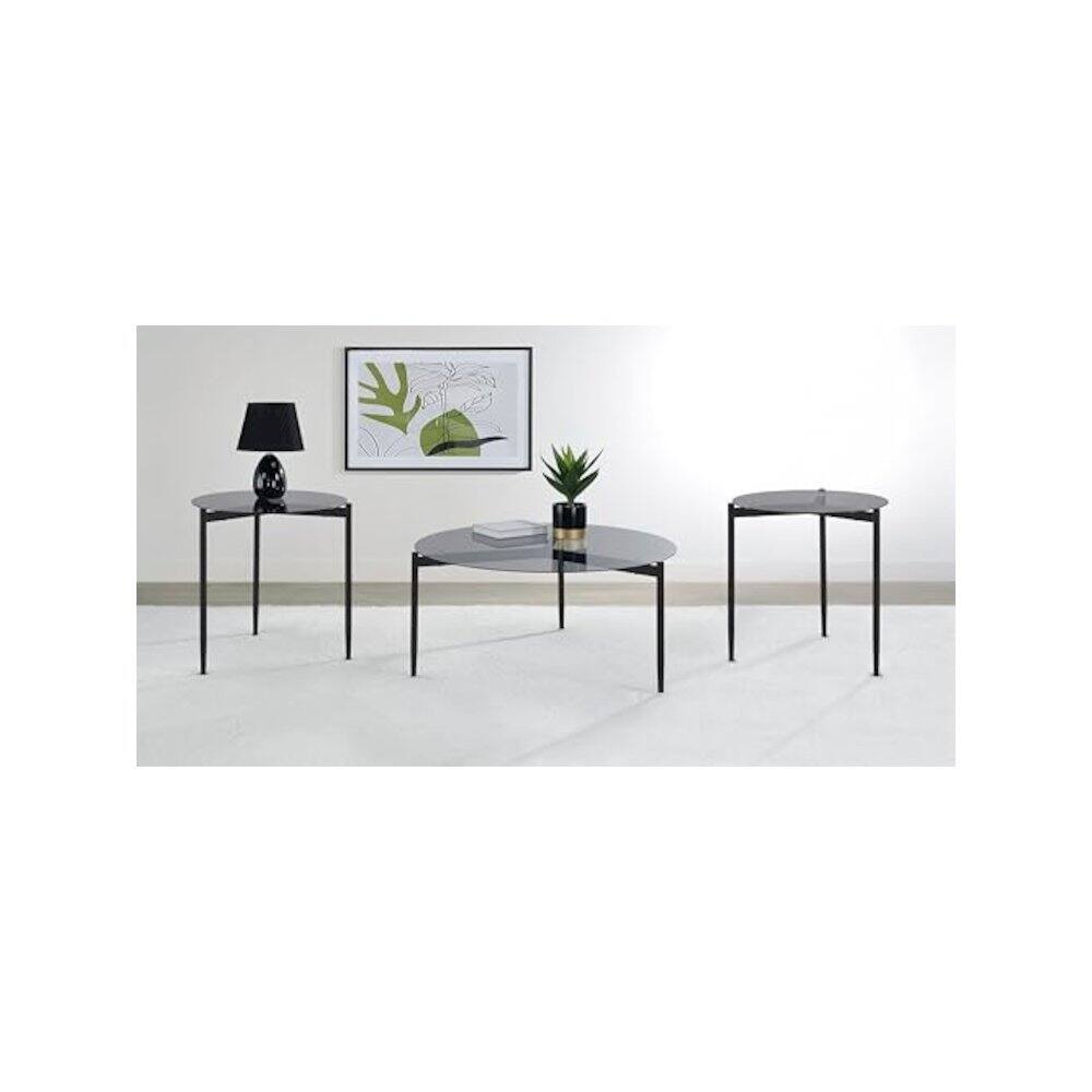 Alt View 1. Coaster Co. of America - Rosalie 3-piece Round Coffee and End Table Set Grey - Grey.