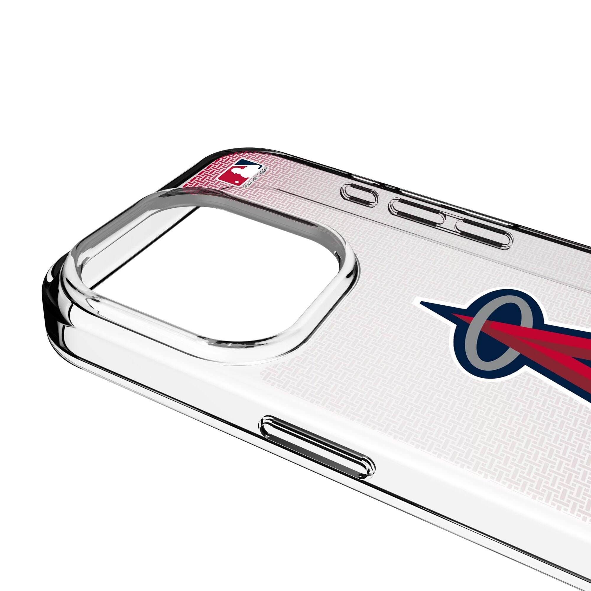 Alt View 2. Keyscaper - Los Angeles Angels Linen Logo iPhone Clear Case - 13 Pro Max - Multicolor.