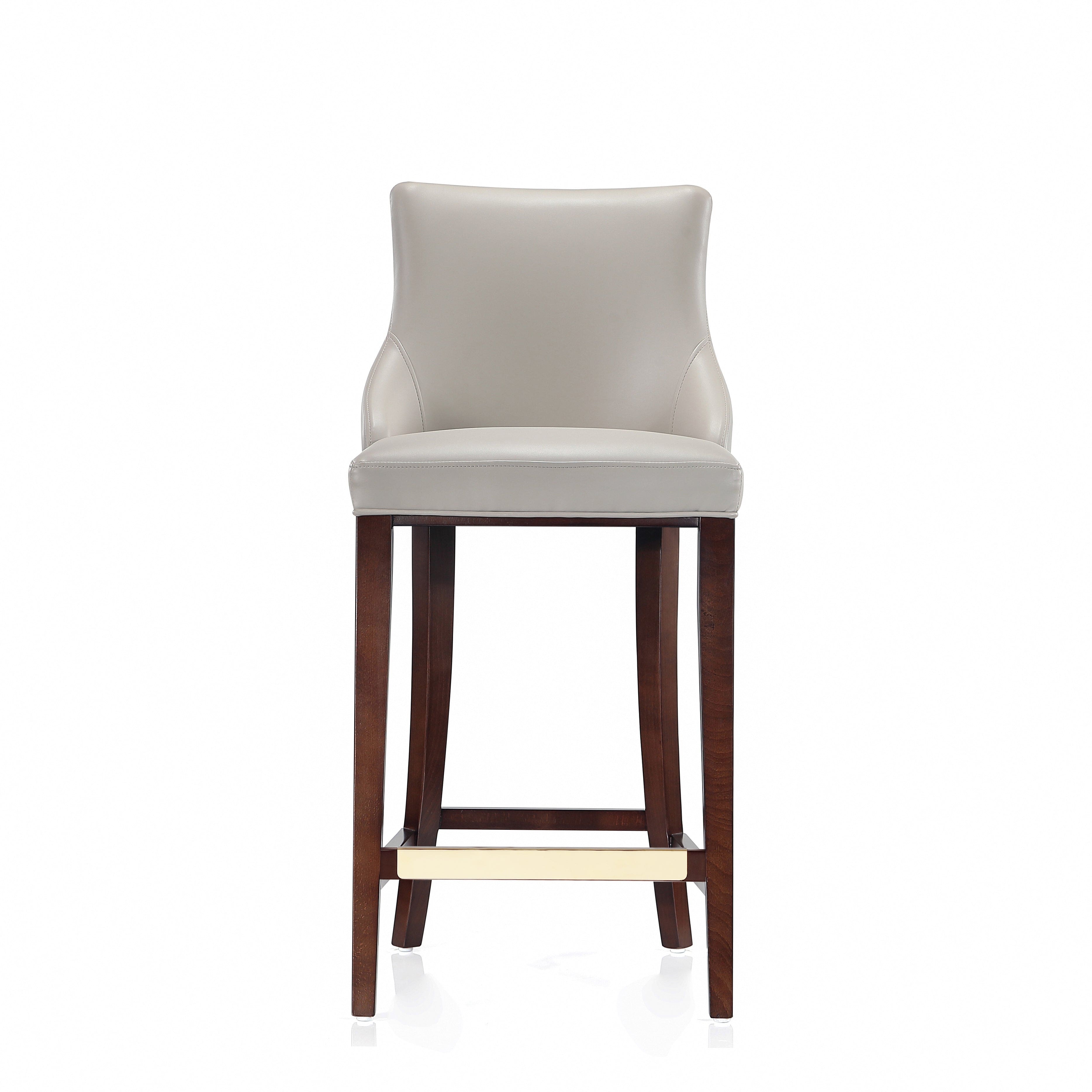 Manhattan Comfort - Shubert Modern Wood Upholstered Barstool - Light Gray