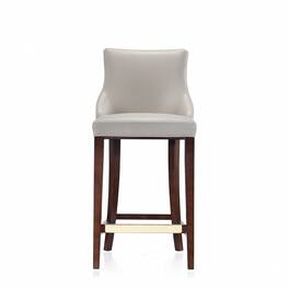 Manhattan Comfort - Shubert Modern Wood Upholstered Barstool - Light Gray
