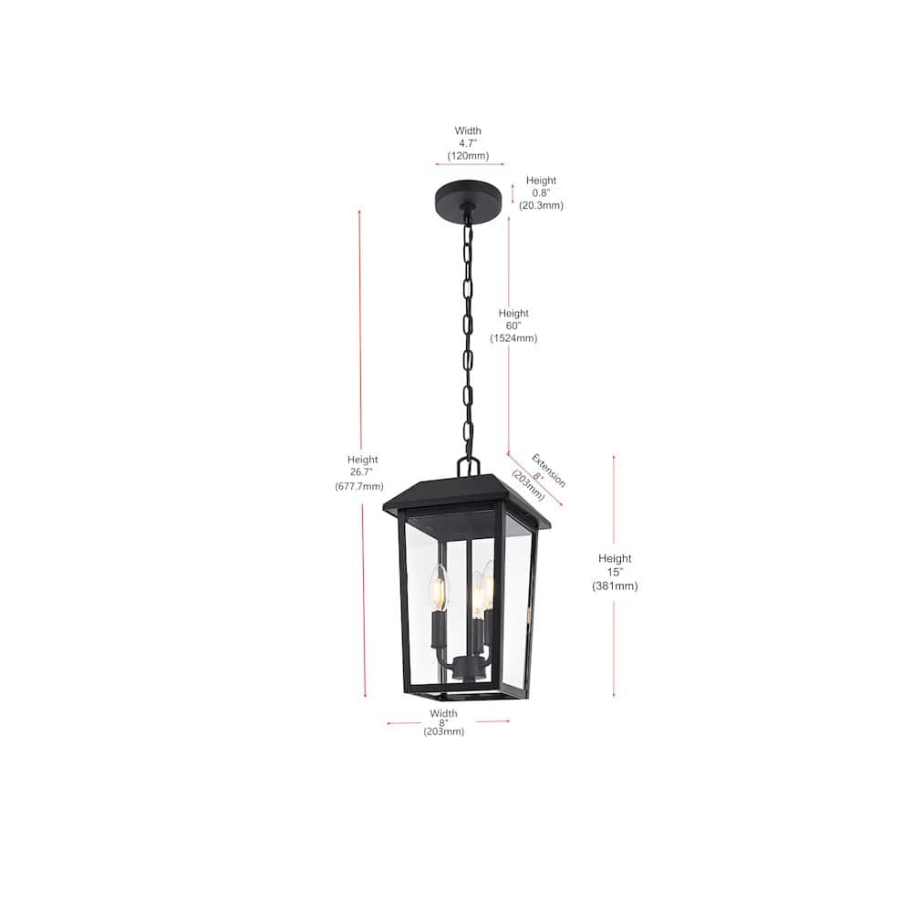 Elegant Lighting - Riggs 8 x 15 inch Outdoor Pendant - Black price history on PriceWatchPro