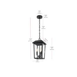 Elegant Lighting - Riggs 8 x 15 inch Outdoor Pendant - Black