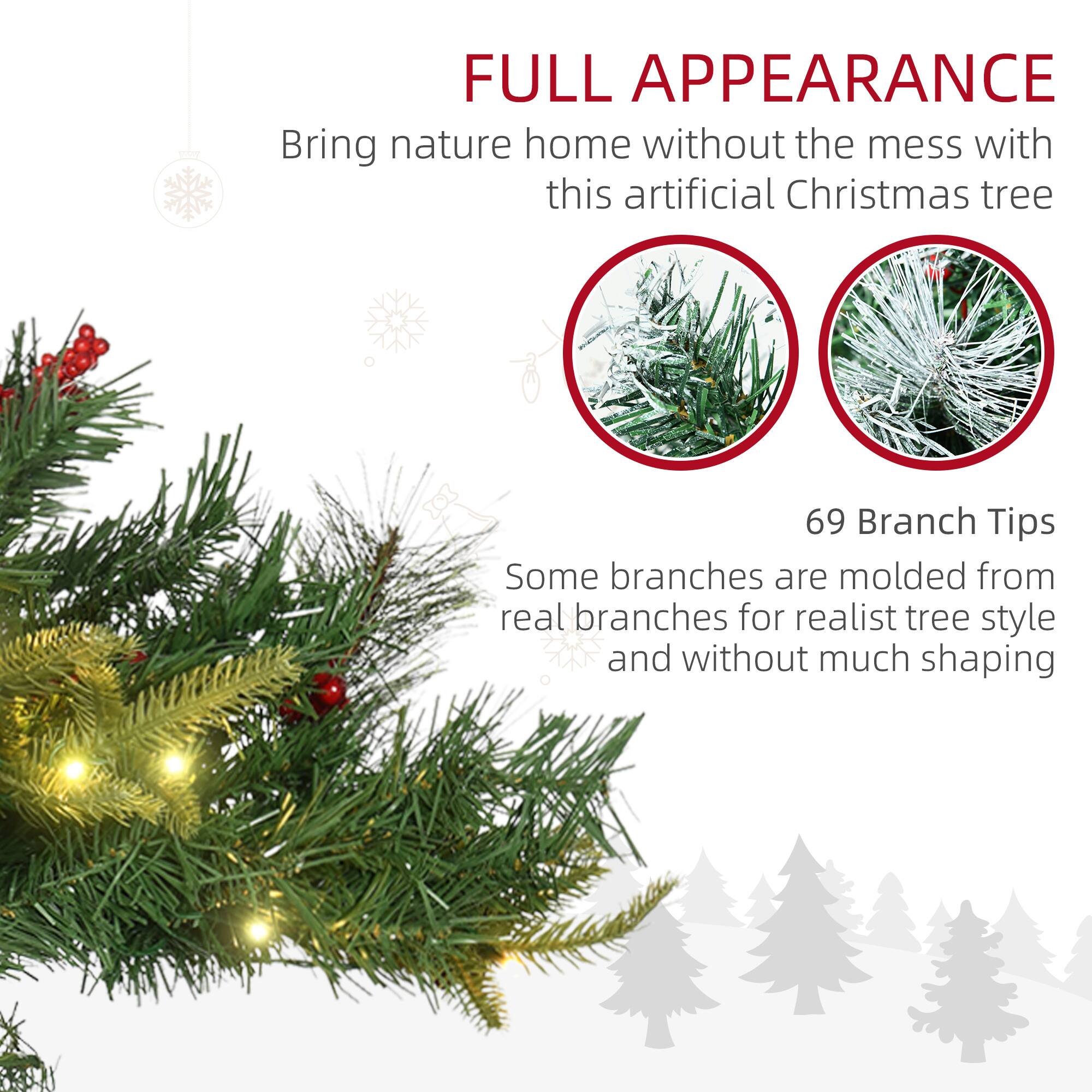 FULL APPEARANCE  
Bring nature home without the mess with this artificial Christmas tree  

69 Branch Tips  
Some branches are molded from real branches for a realistic tree style and without much shaping