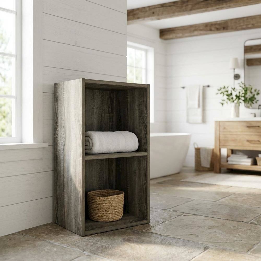 Angle. FurniFact - Wood Bookcase with Spacious Shelves and Stylish Finish - French Oak.