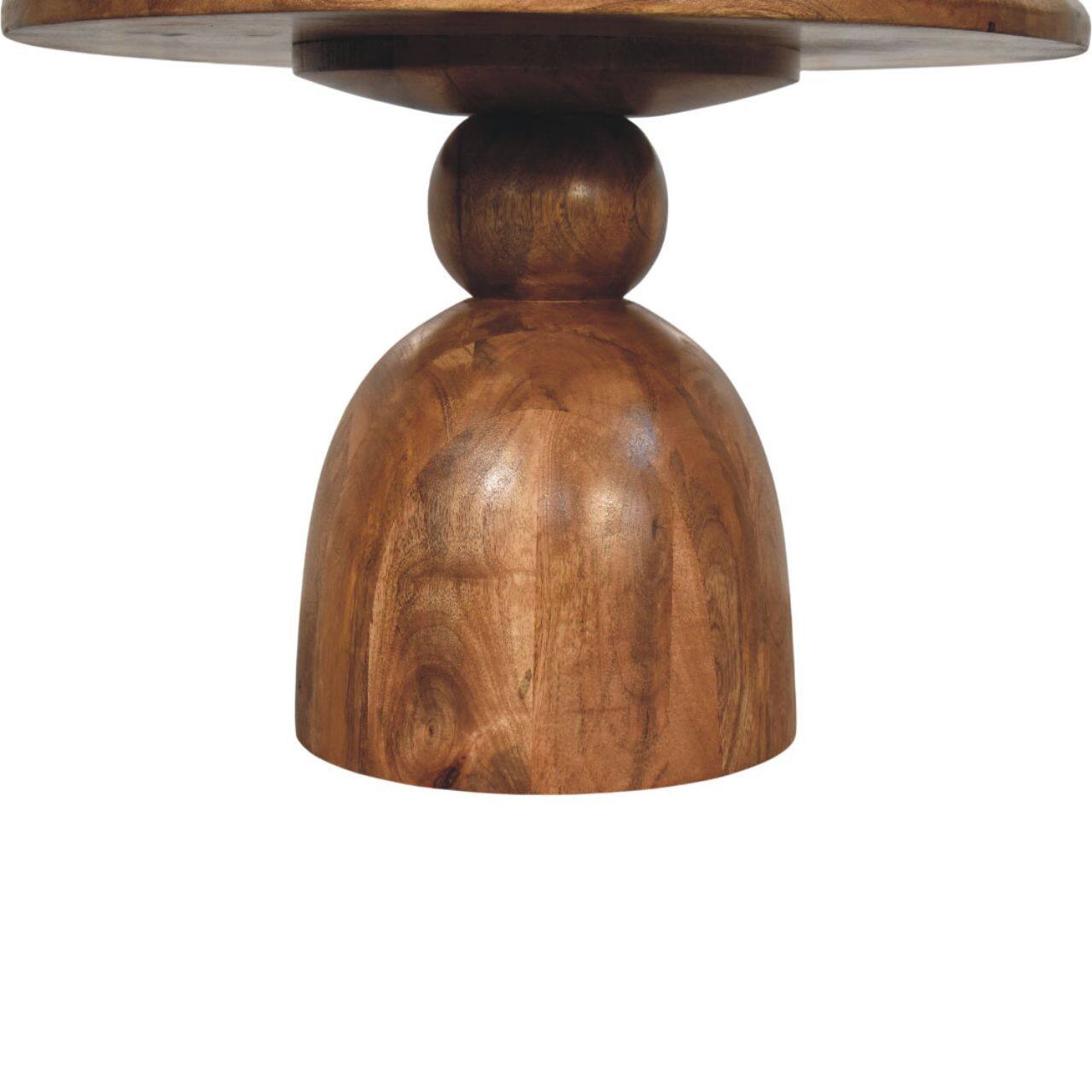 Alt View 1. Artisan Furniture - Sculpted Pedestal Coffee Table, Brown - Brown.