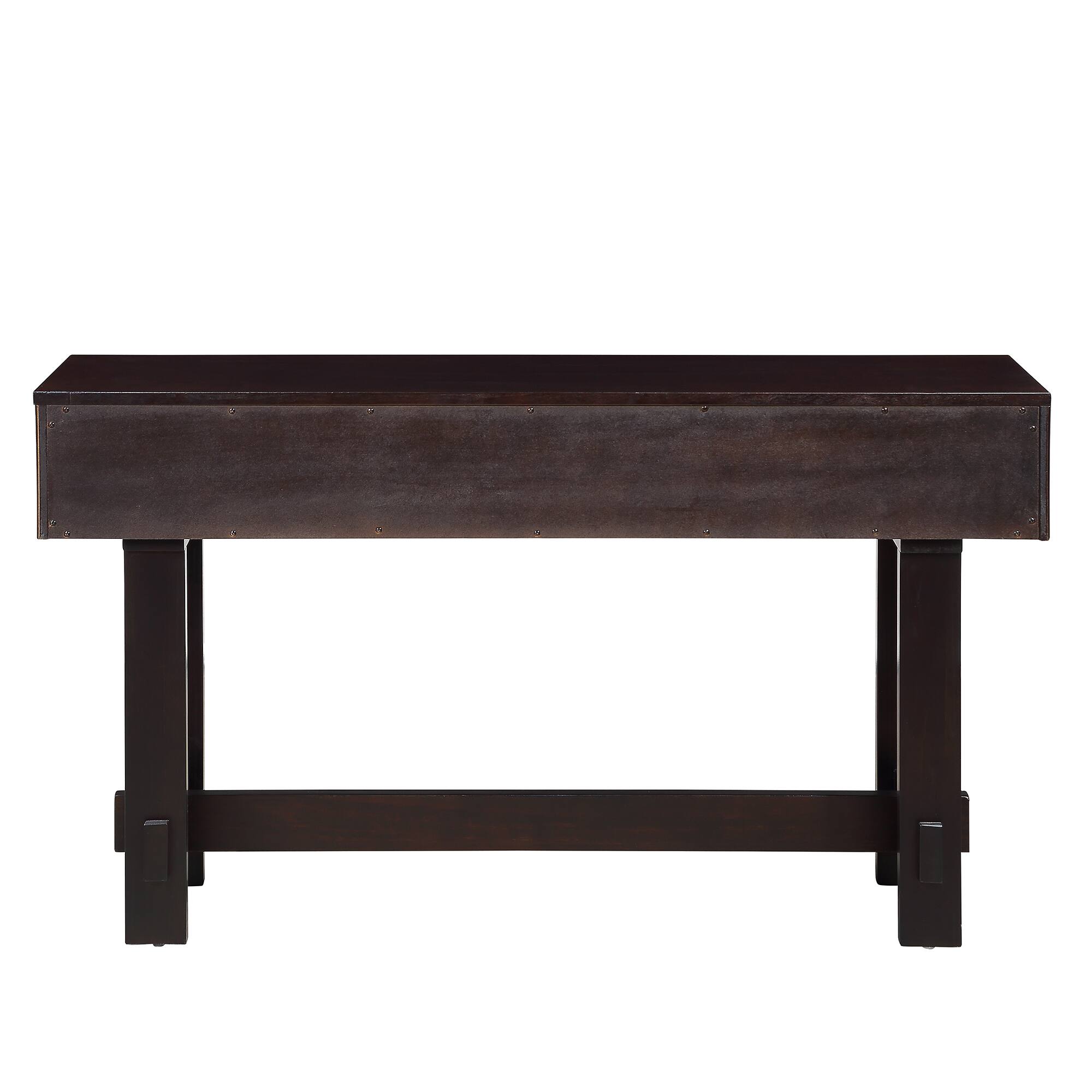 Alt View 8. GOODSILO - Modern Farmhouse Fluted Console Table with Storage Drawers - Solid Wood Legs, Versatile Entryway Sofa Table - Espresso.