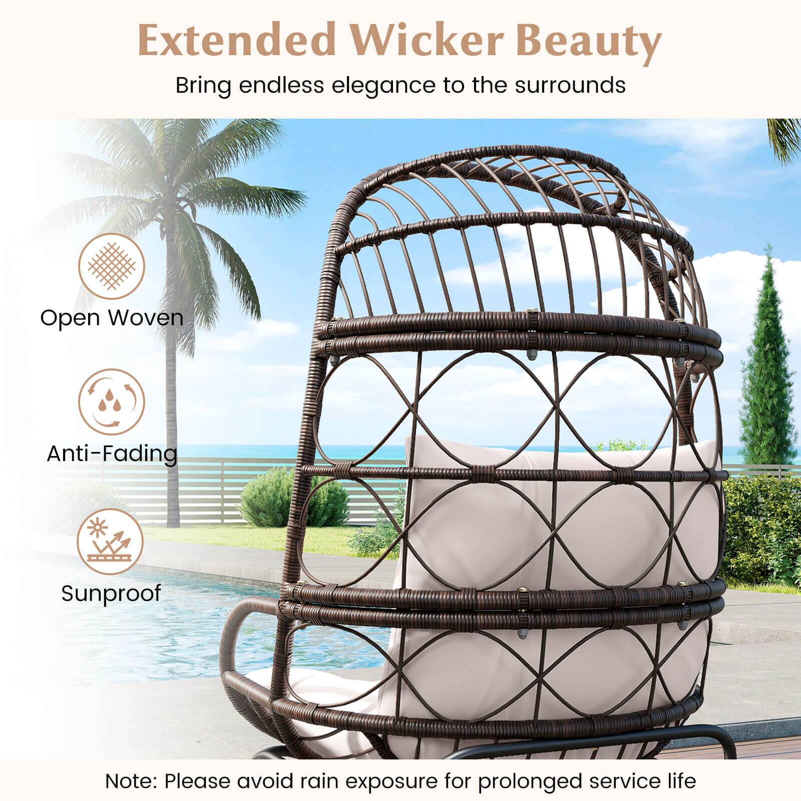 Extended Wicker Beauty  
Bring endless elegance to the surroundings  

Open Woven  
Anti-Fading  
Sunproof  

Note: Please avoid rain exposure for prolonged service life
