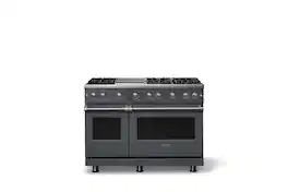 Viking - Pro 5 Series 6.1 Cu. Ft. Freestanding Sealed 6 Burner Gas Convection Range w. Griddle - Cast Black - Cast Black