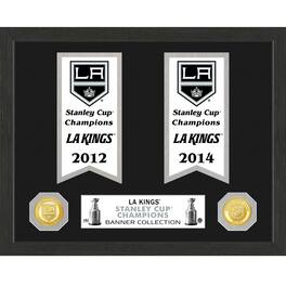 Highland Mint - Los Angeles Kings Two-Time Stanley Cup Champions 12'' x 15'' Framed Banner Collection - Multicolor