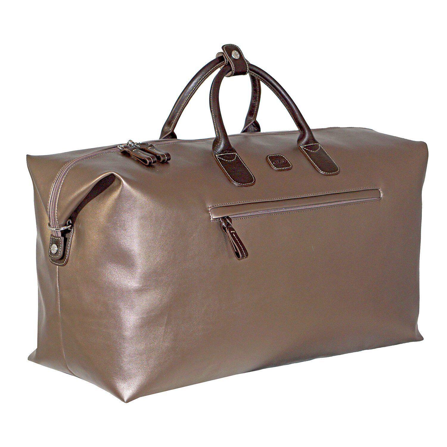 Back. Bric's - Bric's X-Bag Carry On Deluxe Duffle Bag Metallic Bronze, 22" - Metallic Bronze.