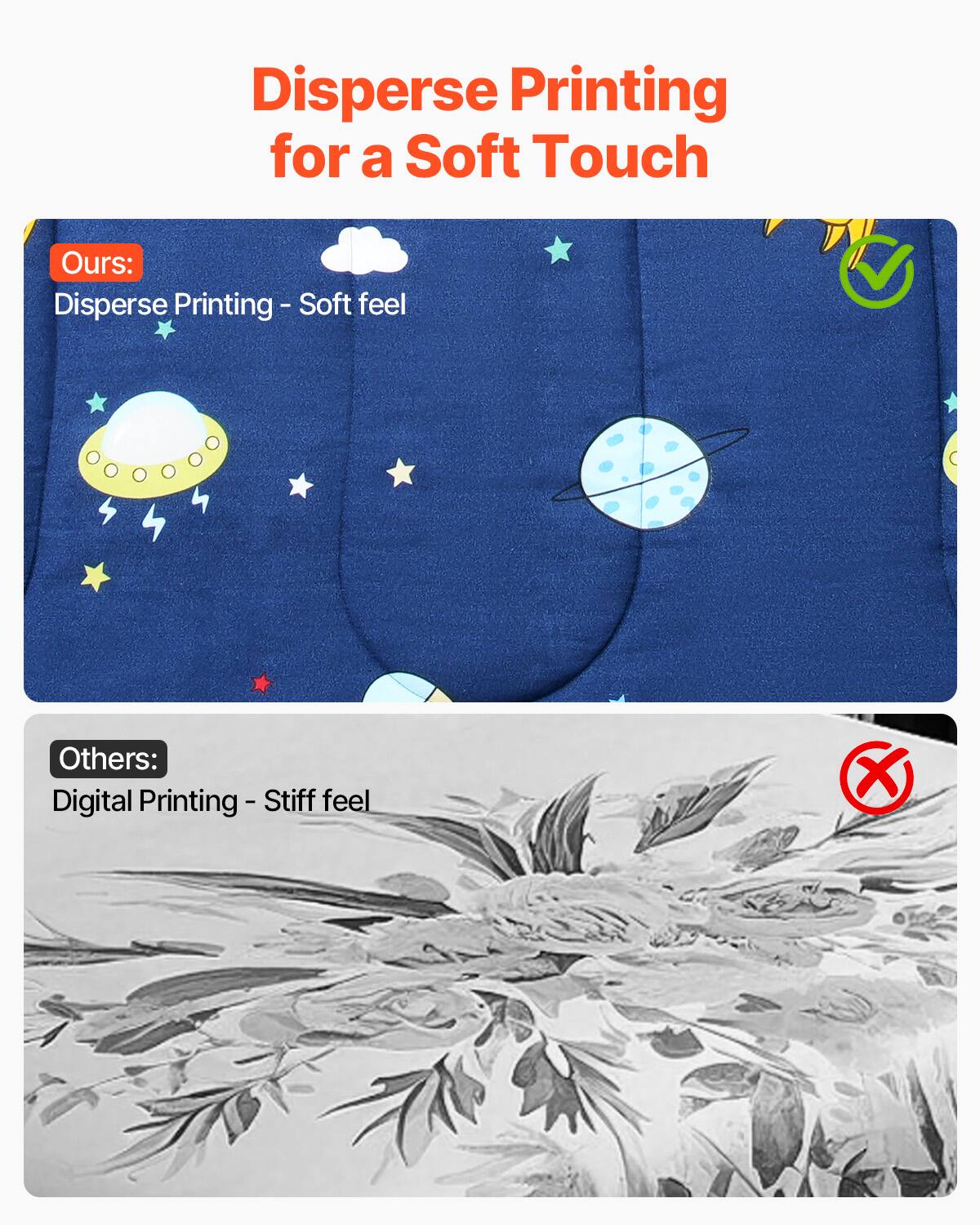 Disperse Printing for a Soft Touch

Ours:
Disperse Printing - Soft feel

Others:
Digital Printing - Stiff feel