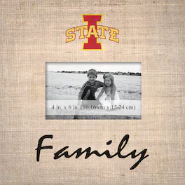 Fan Creations - Iowa State Cyclones 10'' x 10'' Burlap Pattern Frame - Multicolor