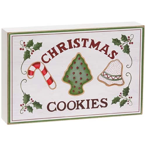 BreeBe - Christmas Cookies & Holly Box Sign - Multicolor
