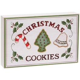 BreeBe - Christmas Cookies & Holly Box Sign - Multicolor