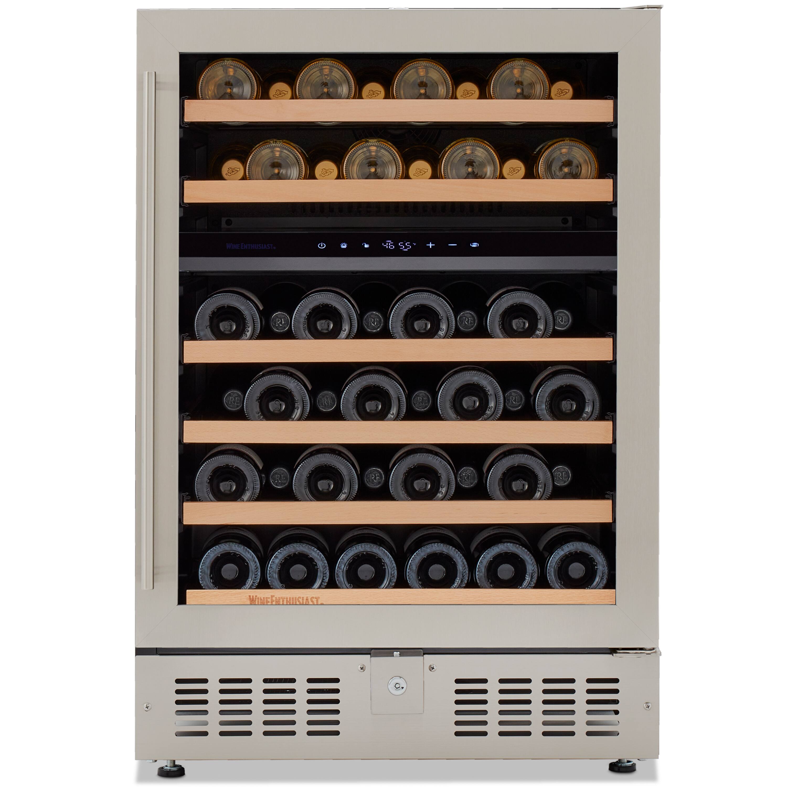 Left. Wine Enthusiast - S 24” Undercounter Dual Zone Wine Cellar, SS RH - Stainless Steel.