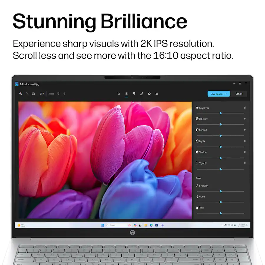 Impresionante brillantez
Experimente imágenes nítidas con una resolución IPS de 2K. Desplácese menos y vea más con la relación de aspecto 16:10.