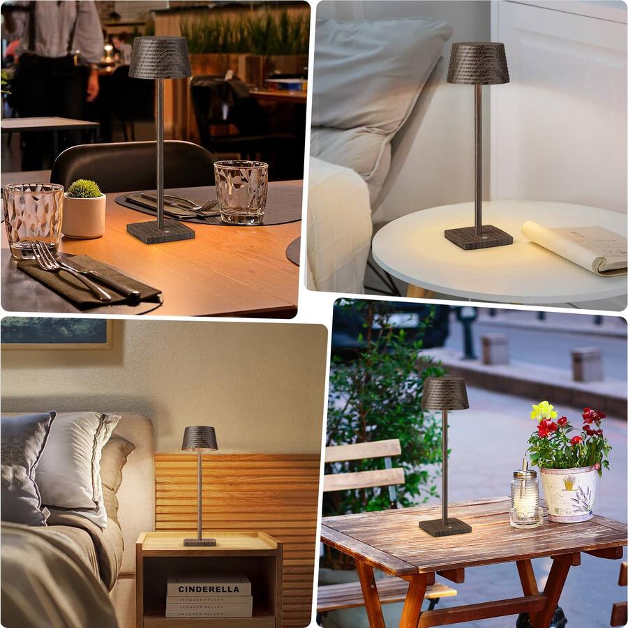 Pacones Rillos Reds Spade Cordless Table Lamps Rechargeable Led Portable Lights For ...