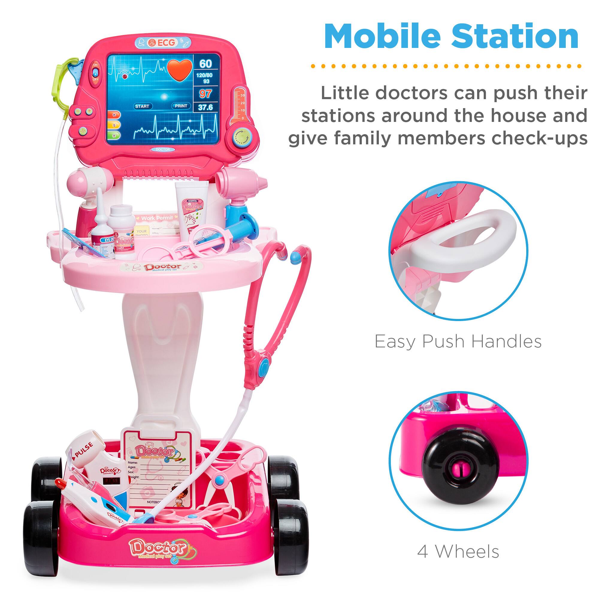 ECG SEART FRNT 60 120/80 - 97 37.6

Mobile Station

Little doctors can push their stations around the house and give family members check-ups

Easy Push Handles

4 Wheels