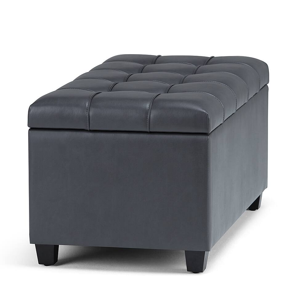 Alt View 17. Simpli Home - Sienna Storage Ottoman Bench - Stone Gray.