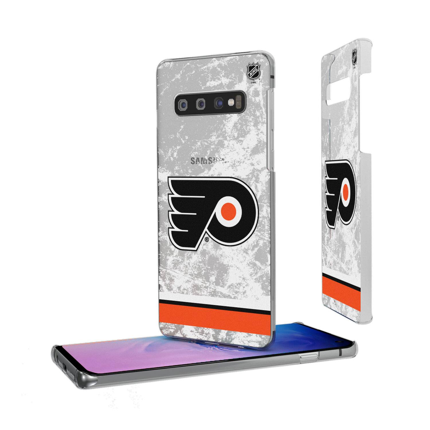 The text on the image is:

- "SAMSUNG" (located above the logo on the phone case)
- "NHL" (located at the top of the phone case, near the camera)