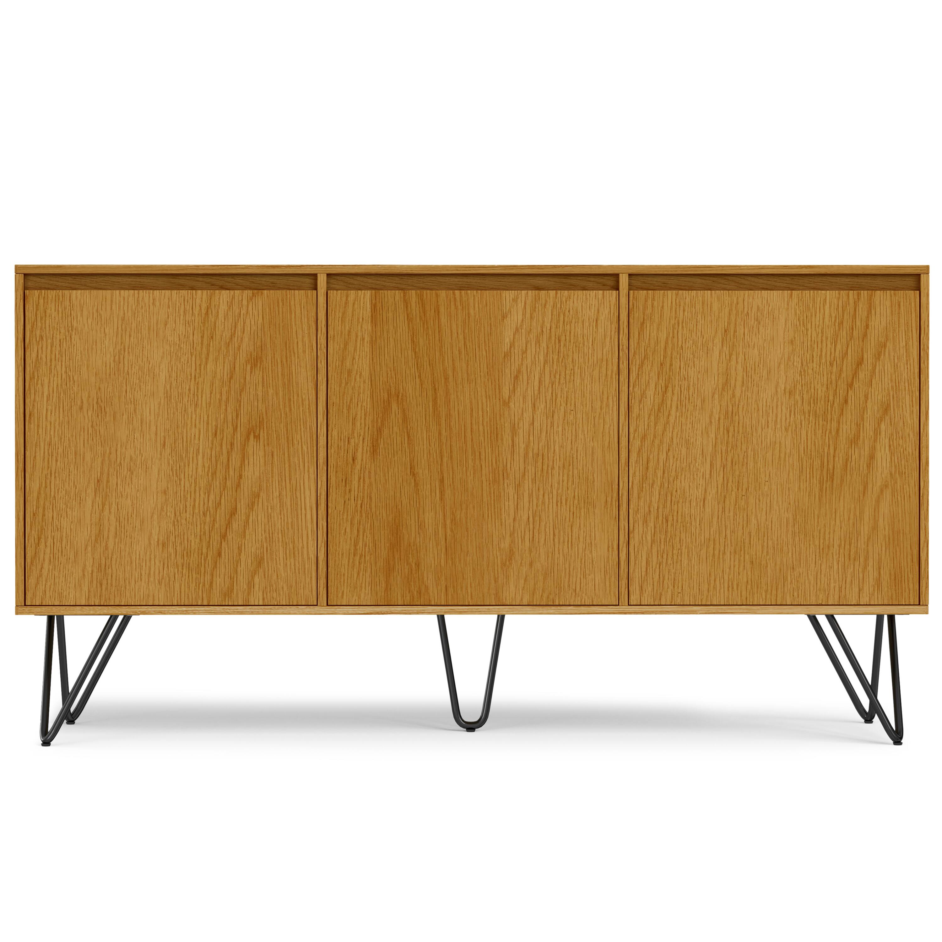 Left. Simpli Home - Hunter 3 Door Sideboard Buffet in Oak Veneer - Oak Veneer.