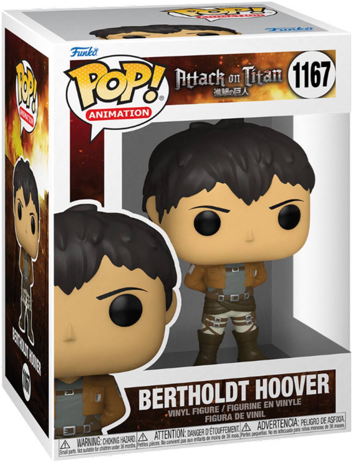 TOP! POP! Funko Attack on Titan 1167 RACIO ANIMATION 12 UTTSDEER ROE BERTHOLDT HOOVER FIGURINE EN VINYLE FIGURE / VINYL DE VINIL FIGURA PELIGRO DE ASFIXIA, TOUFFEMENT. ADVERTENCIA: para nios menores de 36 meses DANGER D ETOUFFEMENT. ATTENTION: moins de 36 mois Partes pequeas HAZARD a entarts de WARNING: CHOKING Petites pieces. Ne convient pas chidren under 36 norths Not sutable fr Smal parts