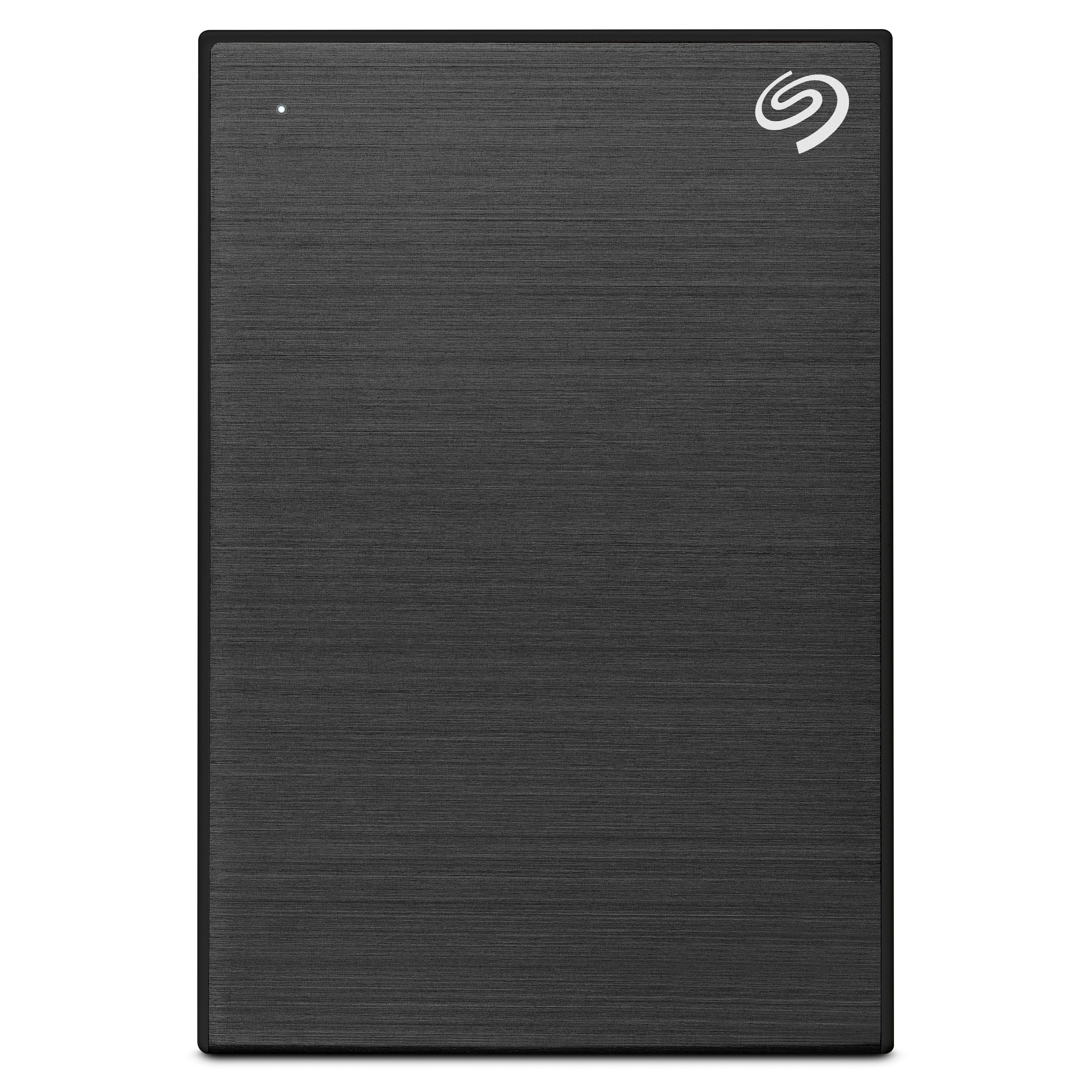 Angle. Seagate - One Touch with Password 4TB External USB 3.0 Portable Hard Drive with Rescue Data Recovery Services - Black.