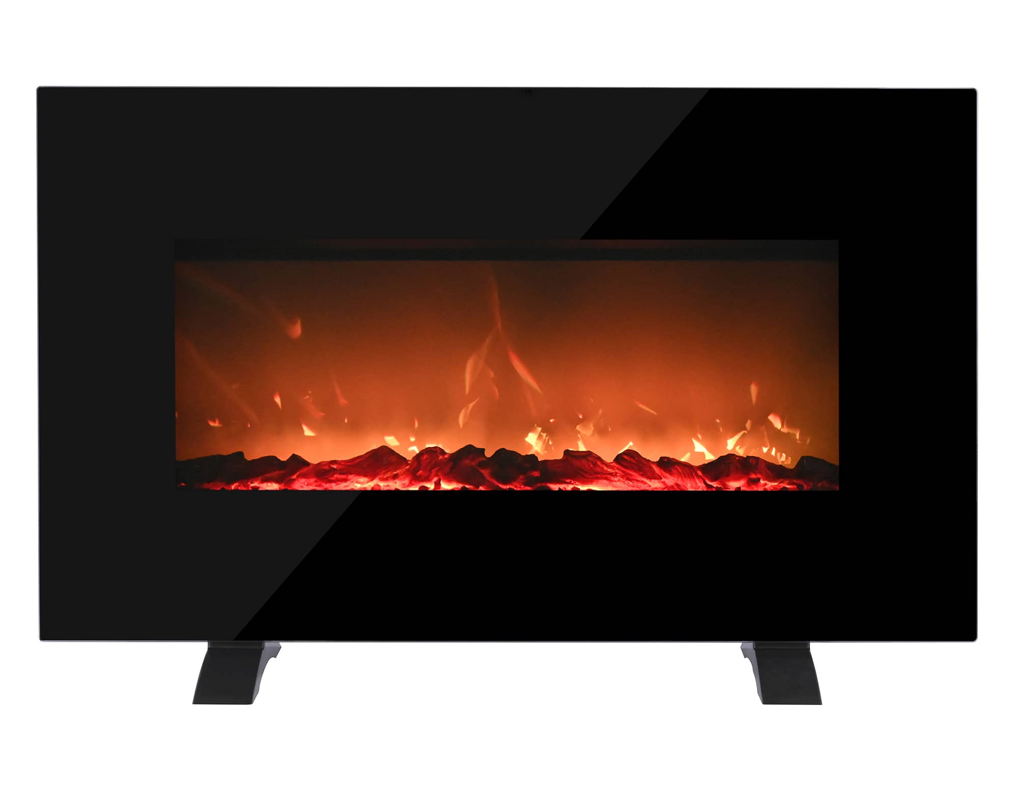 Front. Danby - 38-Inch Wall-Mount Electric Fireplace - Black.